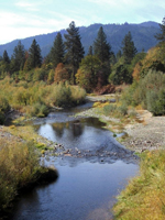 Mountains and river
