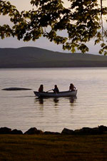 Boaters on a lake
